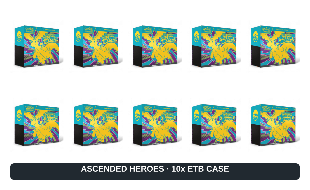 Ascended Heroes 10 Elite Trainer Box Case